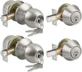 Keyed Alike Entry Door Knobs and Deadbolts Combo Set - Satin Nickel