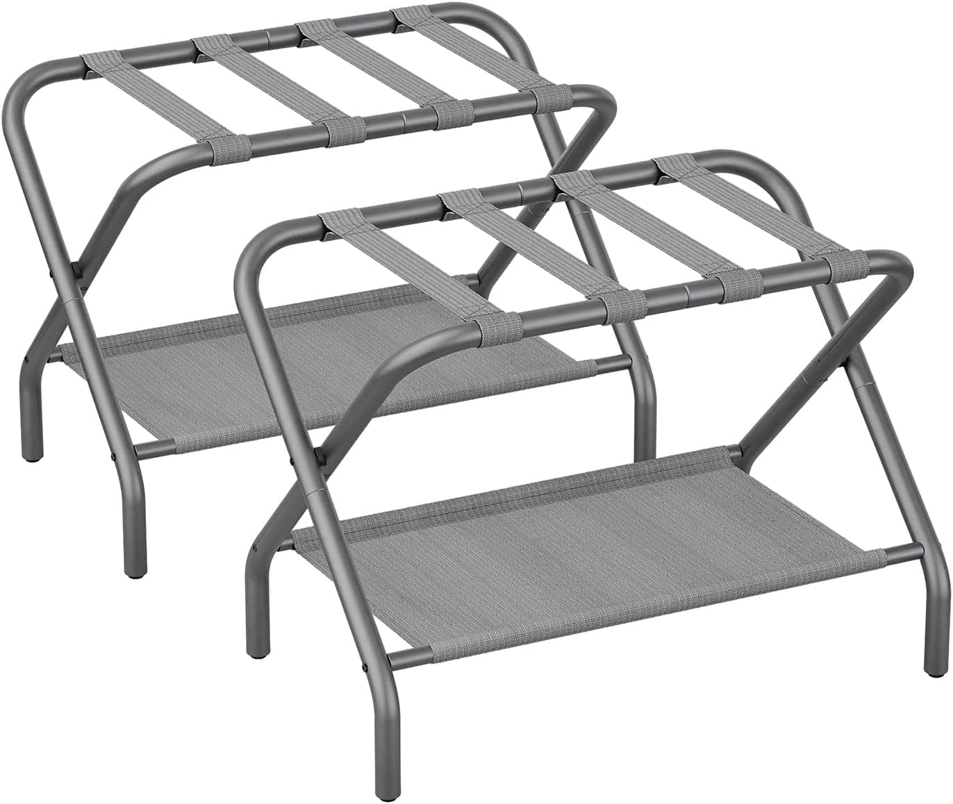 Folding Suitcase Stand with Fabric Shelf for Easy Packing