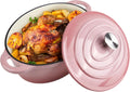 5.5 Quart Oval Enameled Cast Iron Dutch Oven Pot - Even Heat Retention