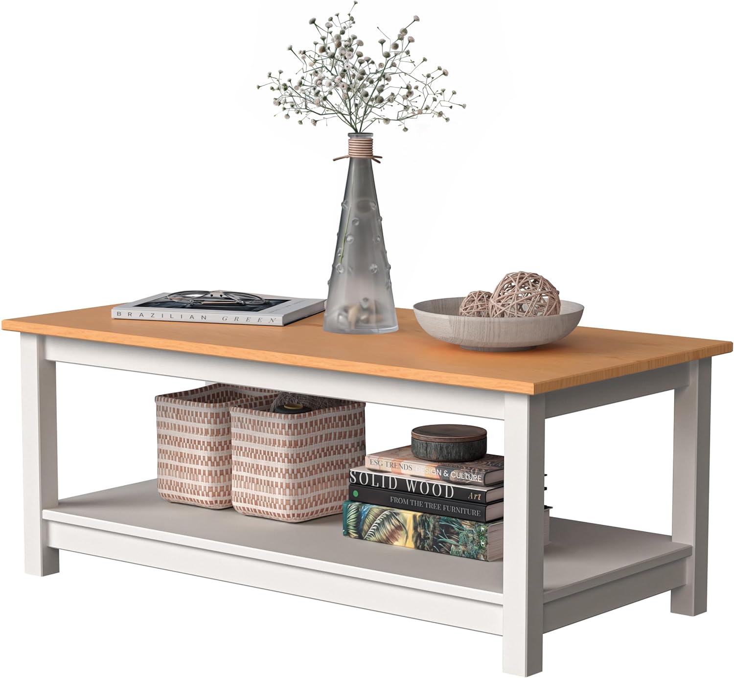 Versatile White/Pine Coffee Table - Elevate Your Space