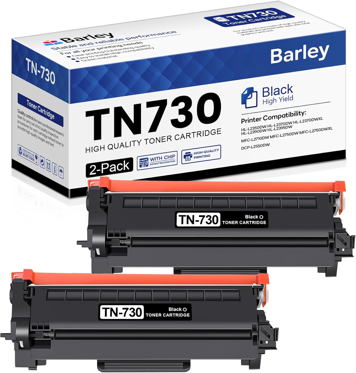 TN-730 Toner Cartridge Black Replacement for Brother Printers