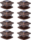 Solar Post Cap Lights for 3.5x3.5 to 6x6 Posts - Outdoor Solar Fence