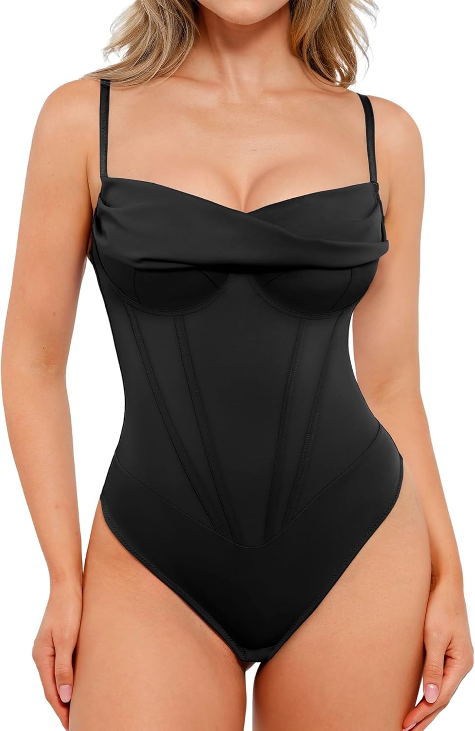 Popilush Corset Bodysuit for Women with Tummy Control Design