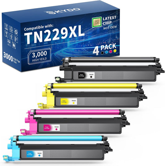 TN229XL Compatible Toner Cartridges for Brother Printers - 4 Pack