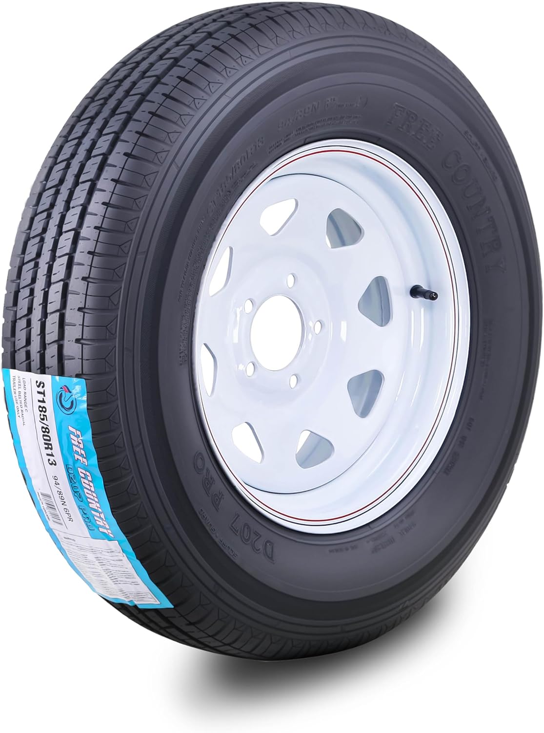 Free Country Trailer Tire Wheel Assembly ST185/80R13 for Safety