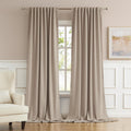 Extra Long Room Darkening Curtains 52x120 in 2 Panels - Deep Privacy