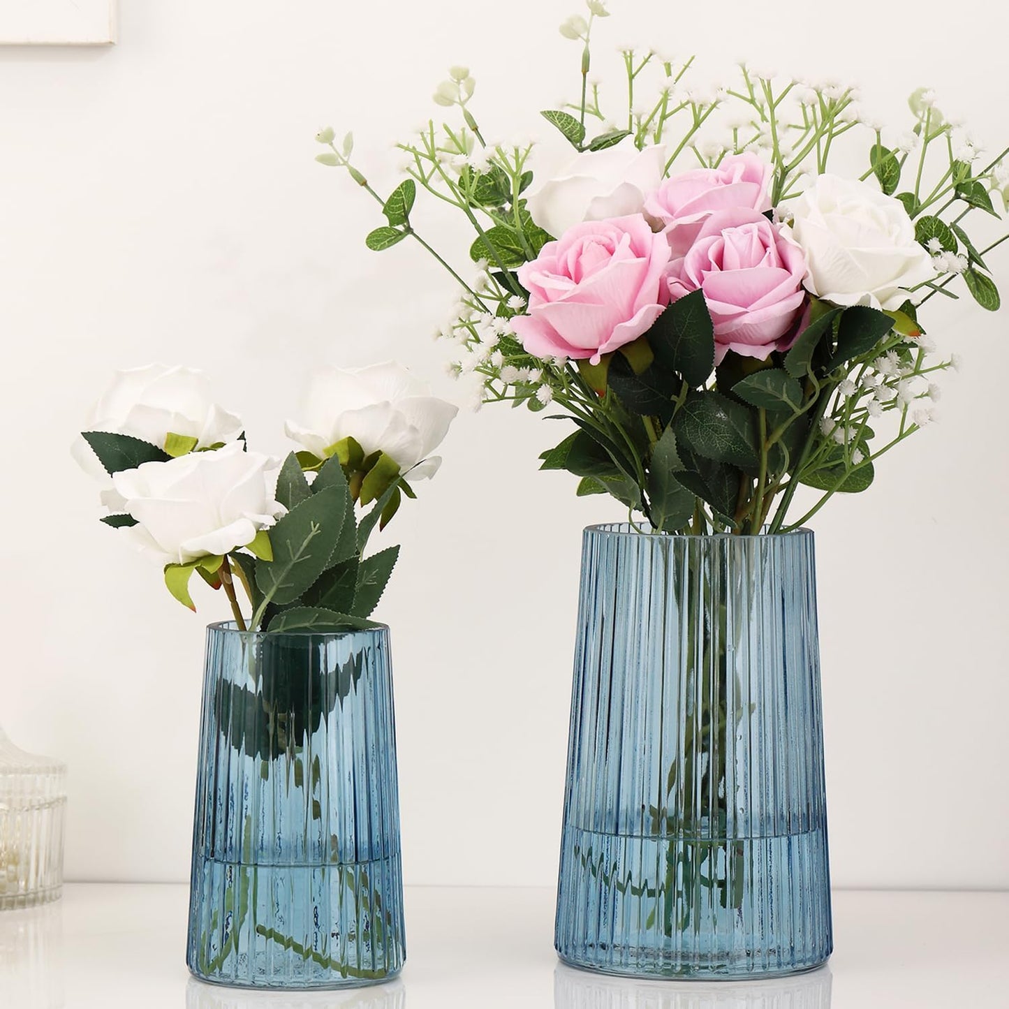 Ribbed Flower Vases Set of 2 by MARTAGE for Modern Homes
