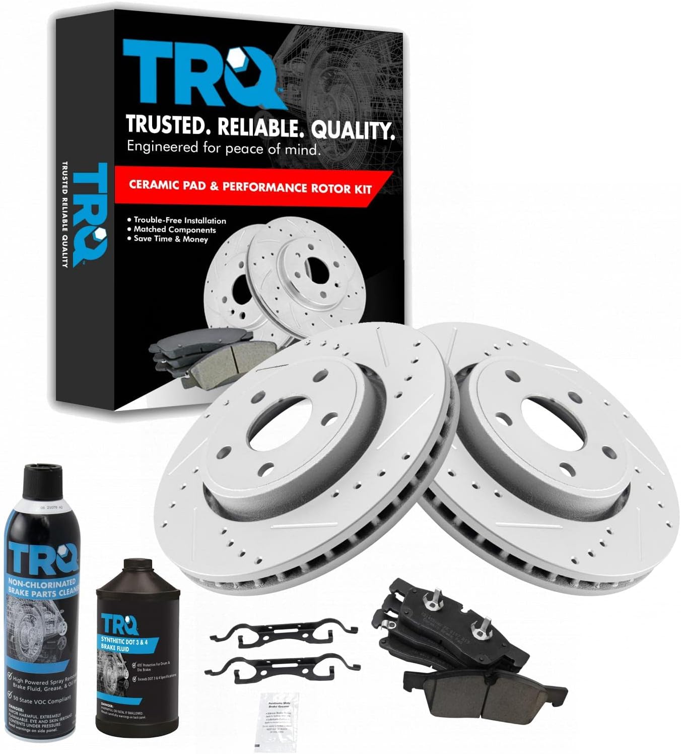 TRQ Front Performance Brake Pad & Rotor Kit for Dodge Durango