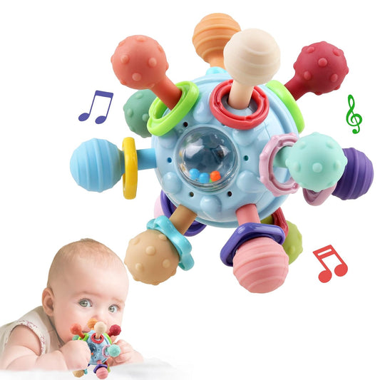 Anzimo Baby Teether & Rattle Set - Soothing Sensory Fun