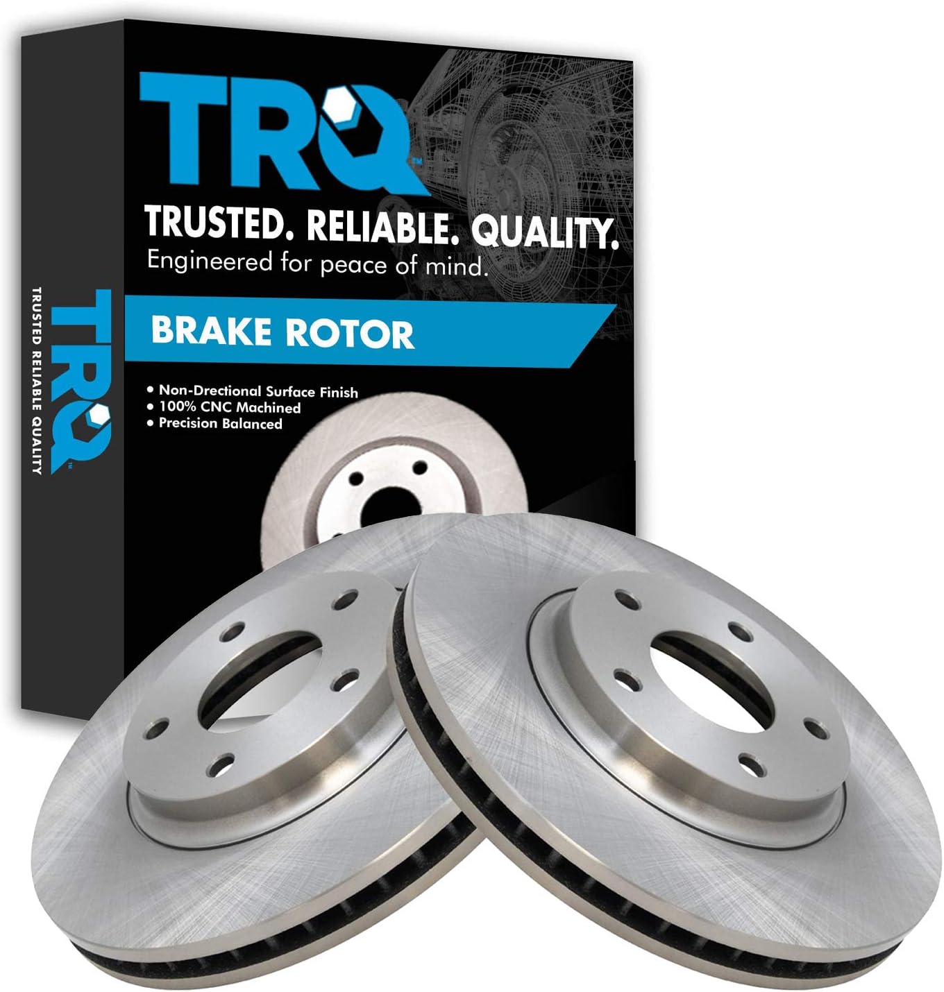 TRQ Front Brake Rotors Set Vented for INFINITI and Nissan Vehicles
