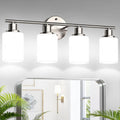 4-Light Bathroom Light Fixtures with Modern Brushed Nickel Finish