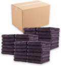 Bleach Proof Salon Towels Bulk Case of 180 - 100% Cotton Eggplant