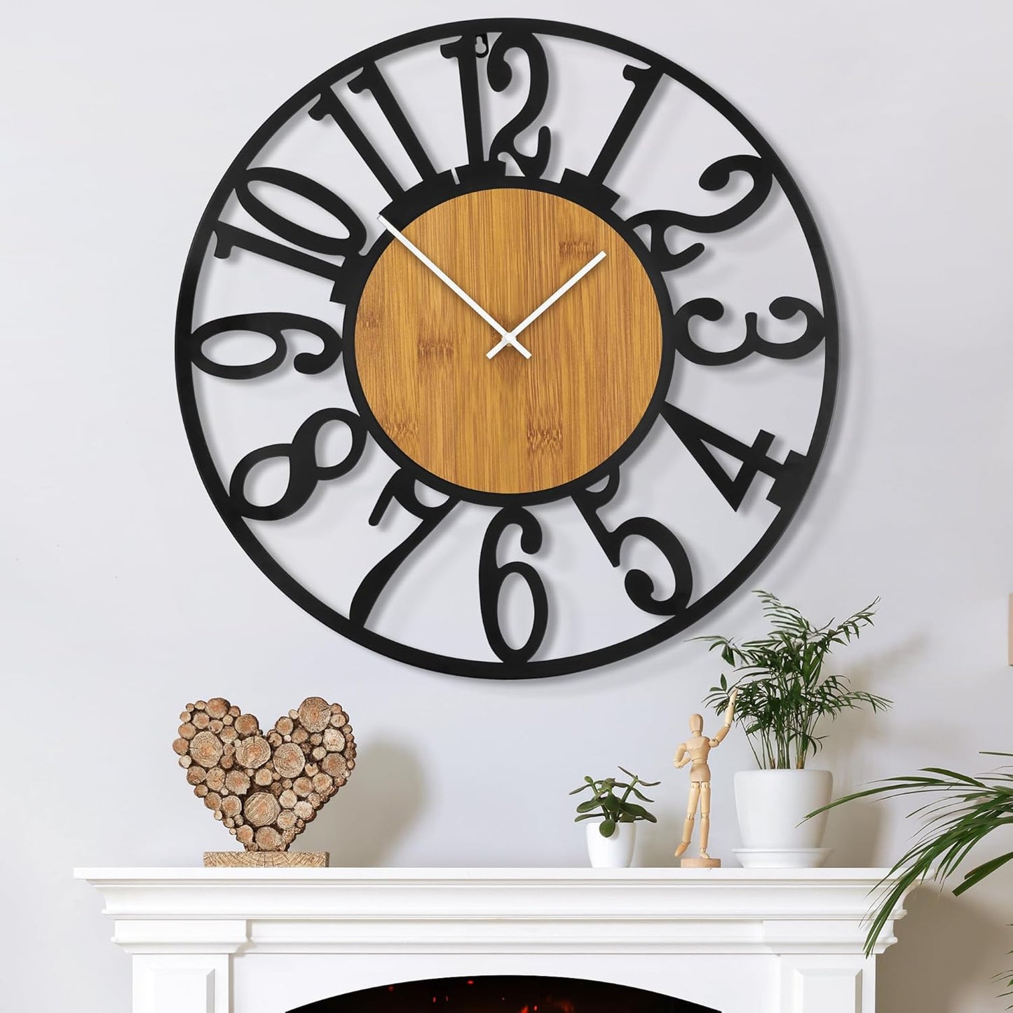 Large Wall Clock by Mee 2ou - Silent 32in Vintage Style