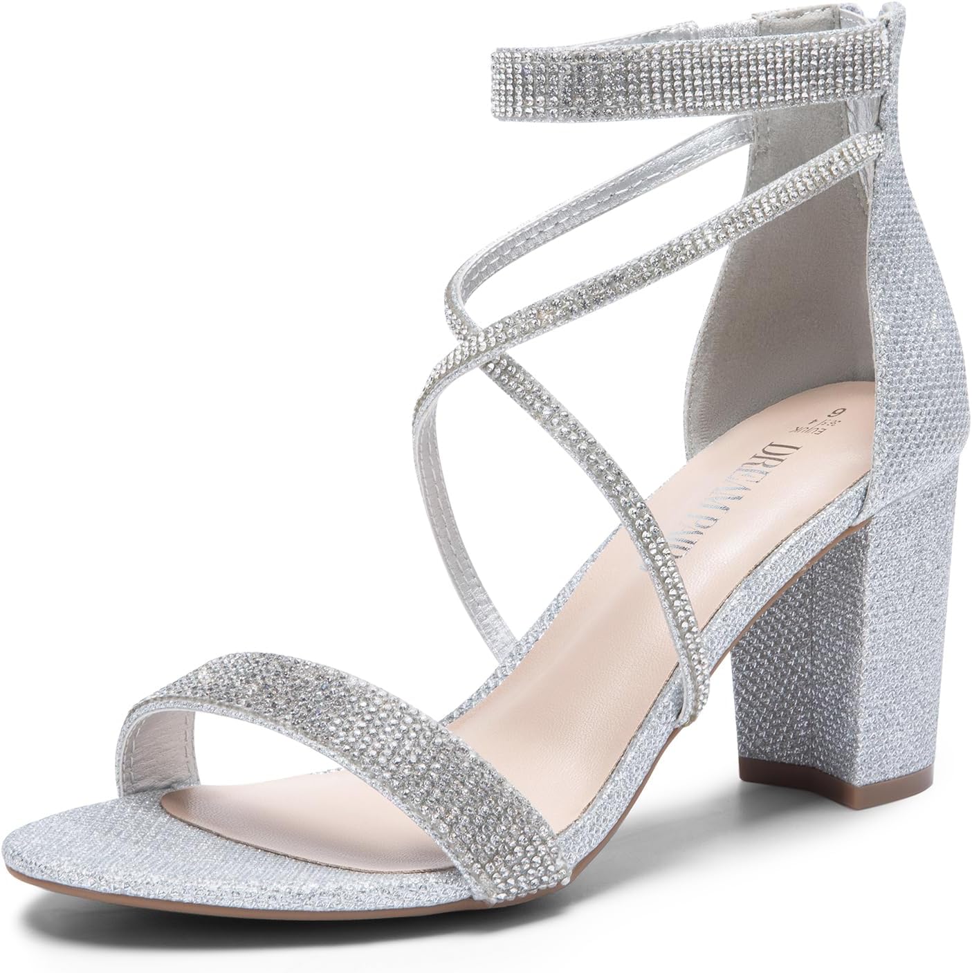 DREAM PAIRS Women's Chunk Low Heel Pump Sandals for Glamour