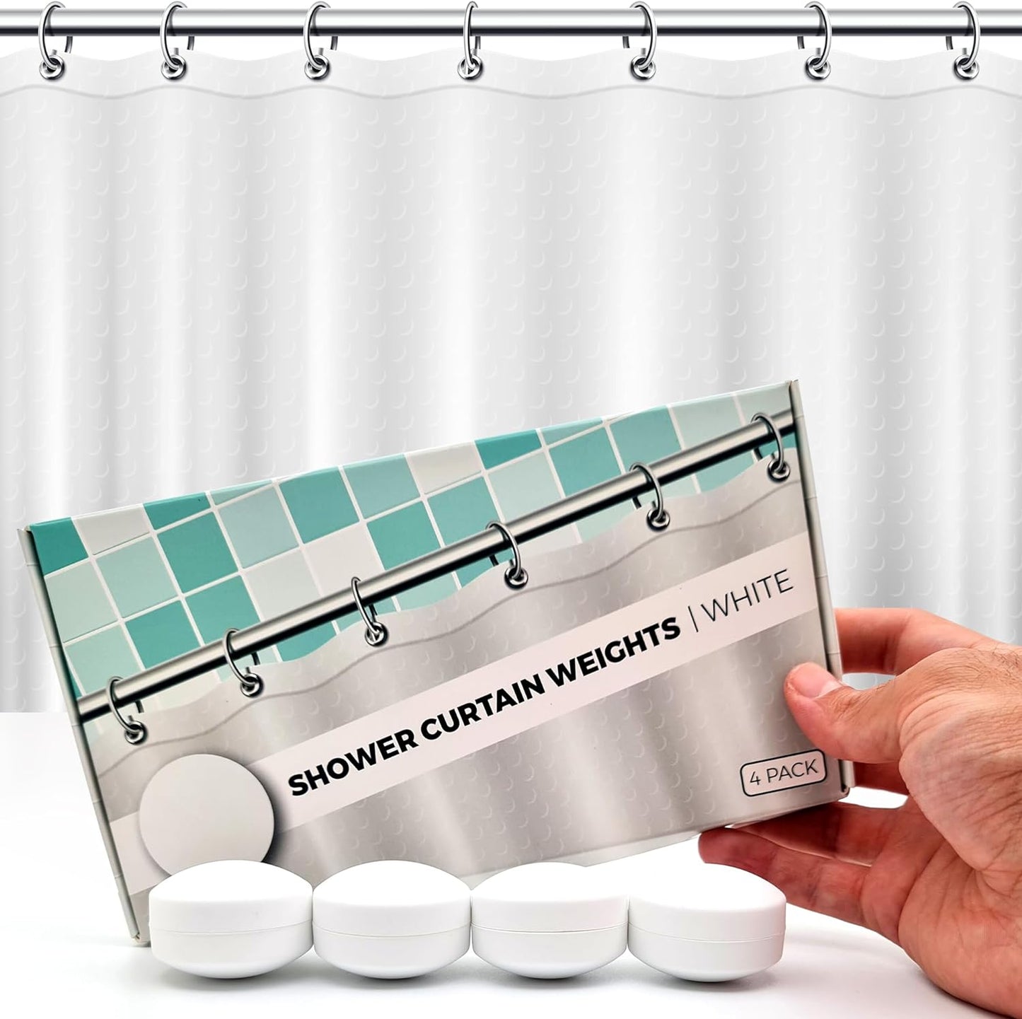 Anti-Billowing Magnetic Shower Curtain Weights - Stay Put & Splash-Free! | 4 Pairs