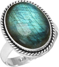 Boho Handmade Chunky Tiger Eye Sterling Silver Ring - Statement Oval