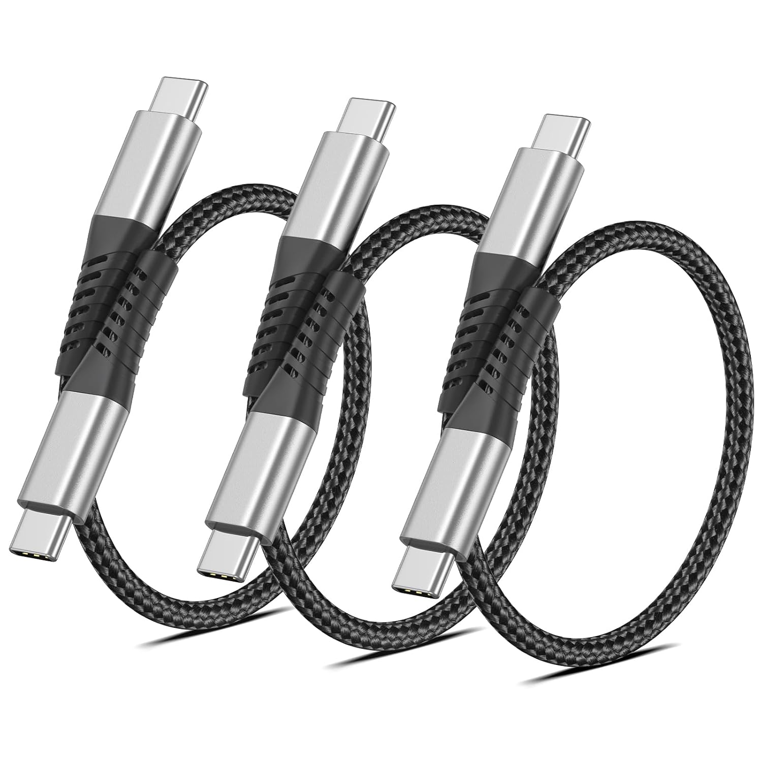 3 Pack Fast Charge 1ft USB-C Cables - Ideal for Car Use!