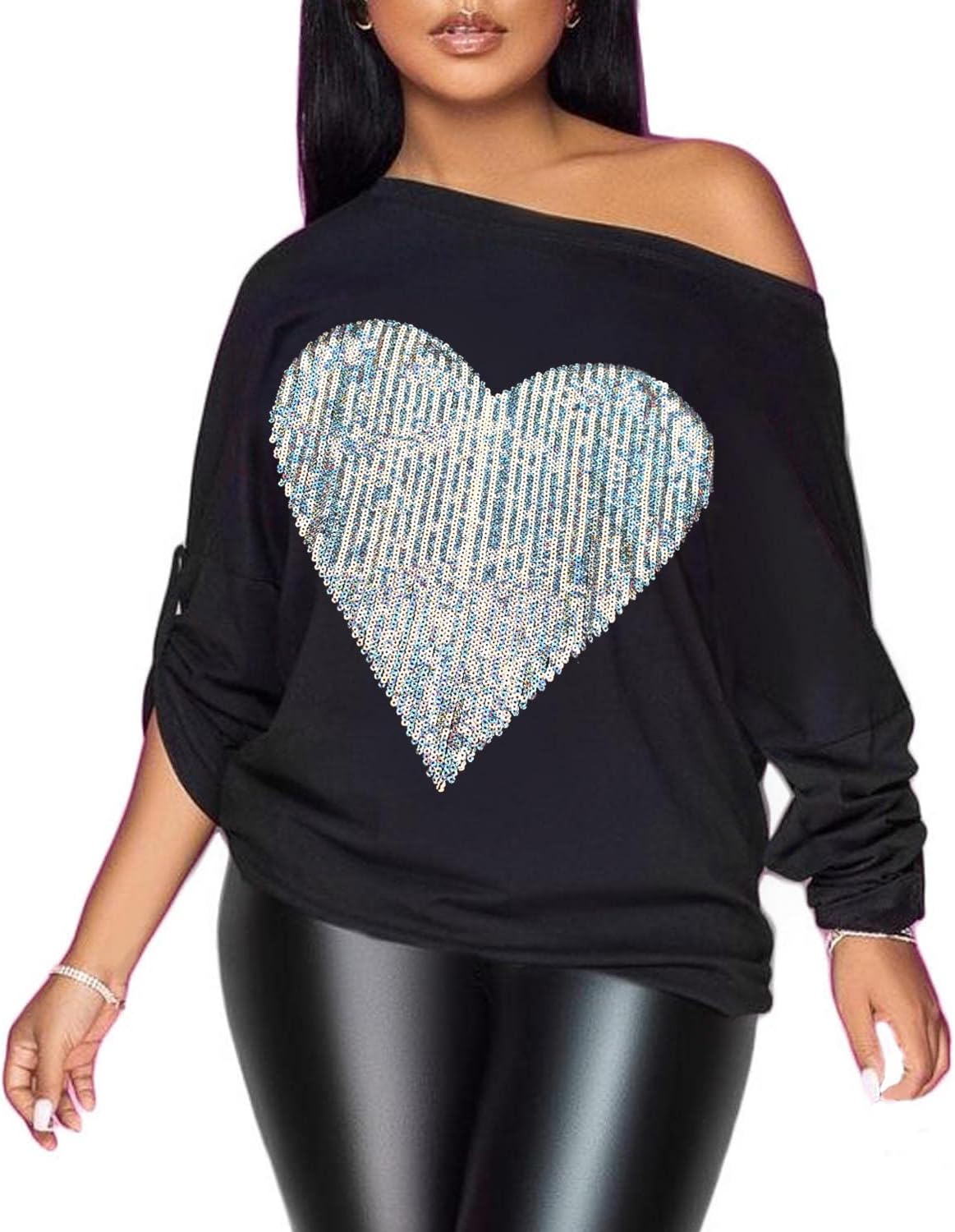 PESION Metallic Off Shoulder Blouse
