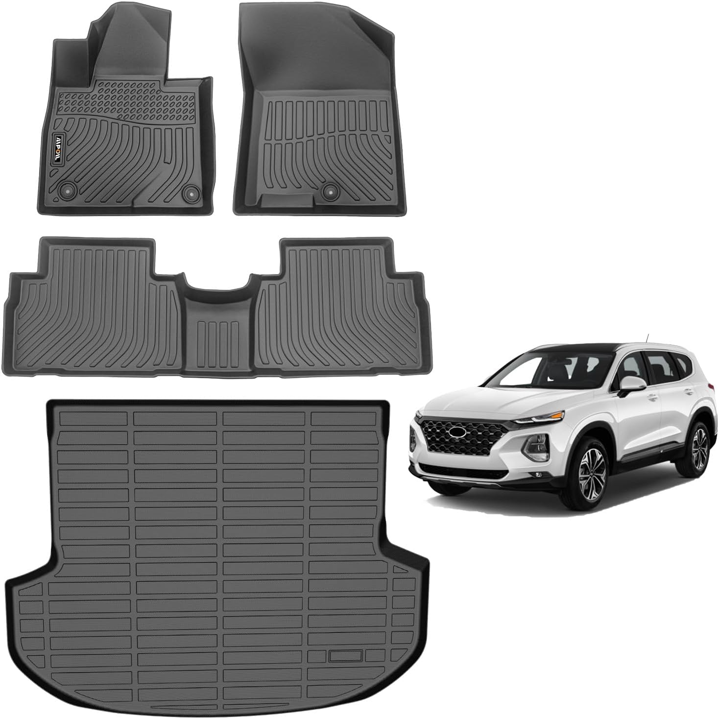 AIPOIL Floor Mats & Cargo Liner Set for Hyundai Santa FE