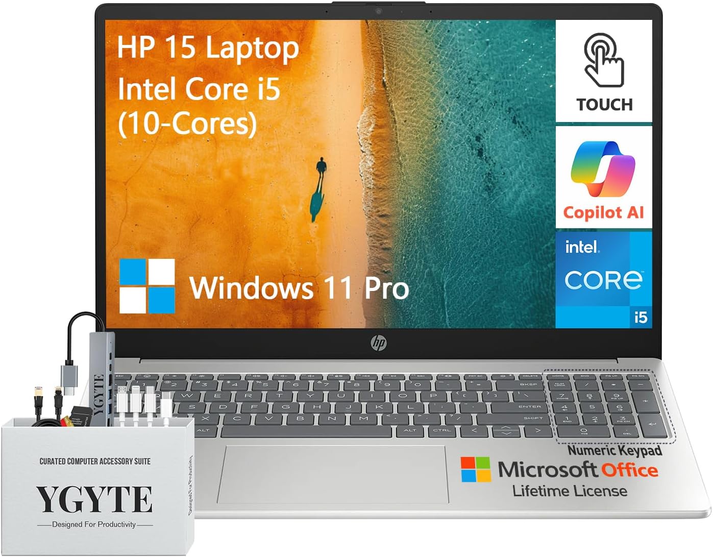 HP 15.6 Touchscreen Laptop with Intel i5 and 64GB RAM