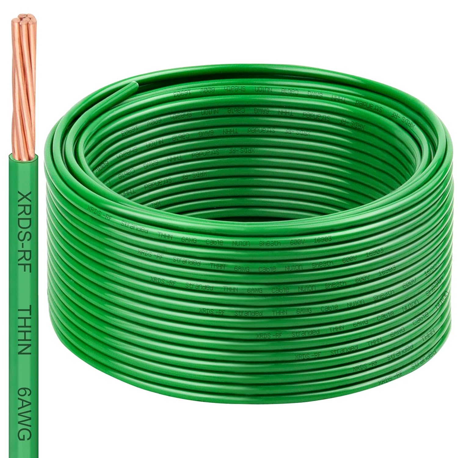 6 AWG THHN Stranded Bare Copper Wire for Grounding and Wiring