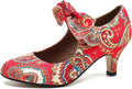 Bow Heels Mary Jane Kitten Heel Pumps - Comfortable Low Heels Clothing