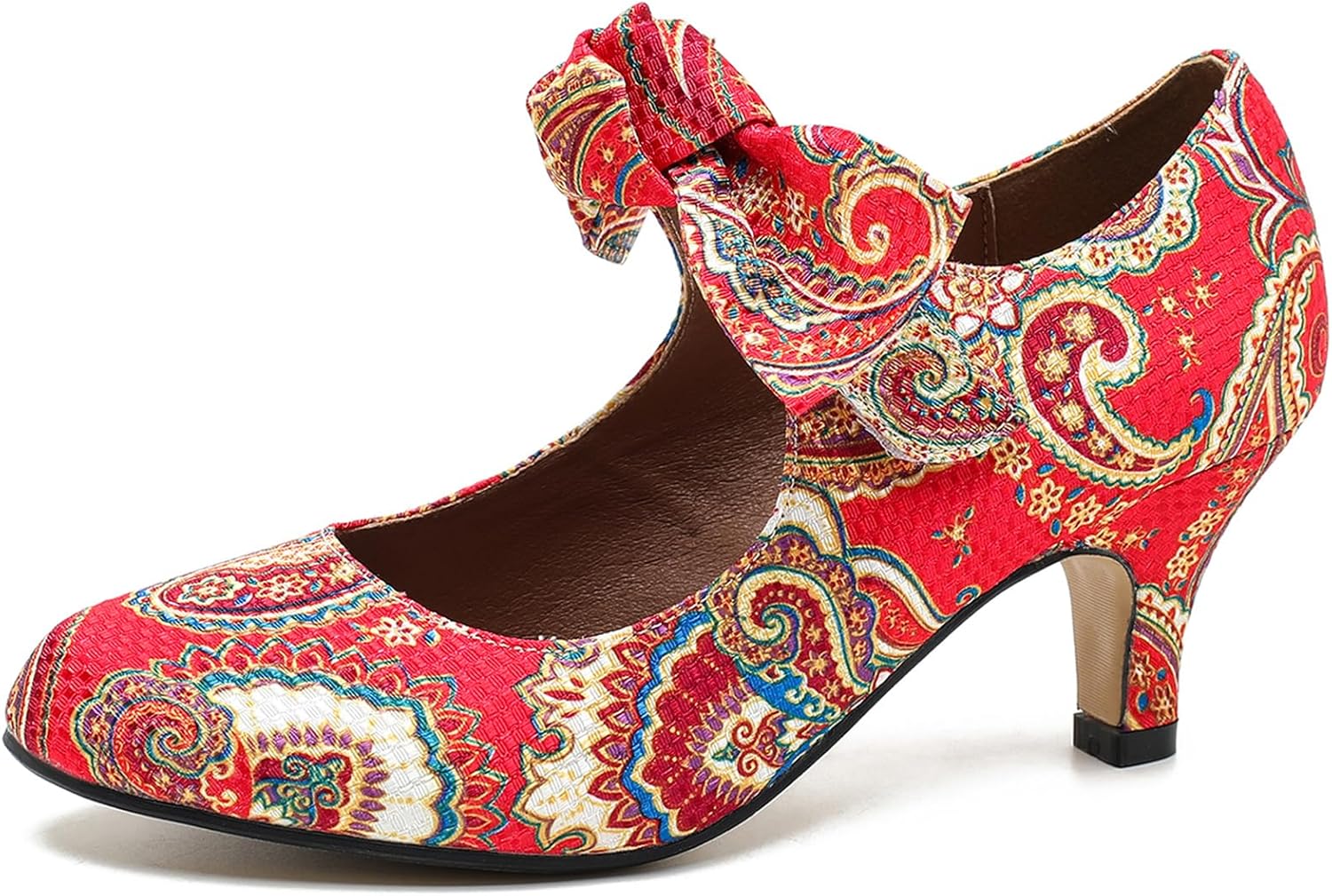 Stylish Bow Heels for Women - Mary Jane Kitten Heel Pumps