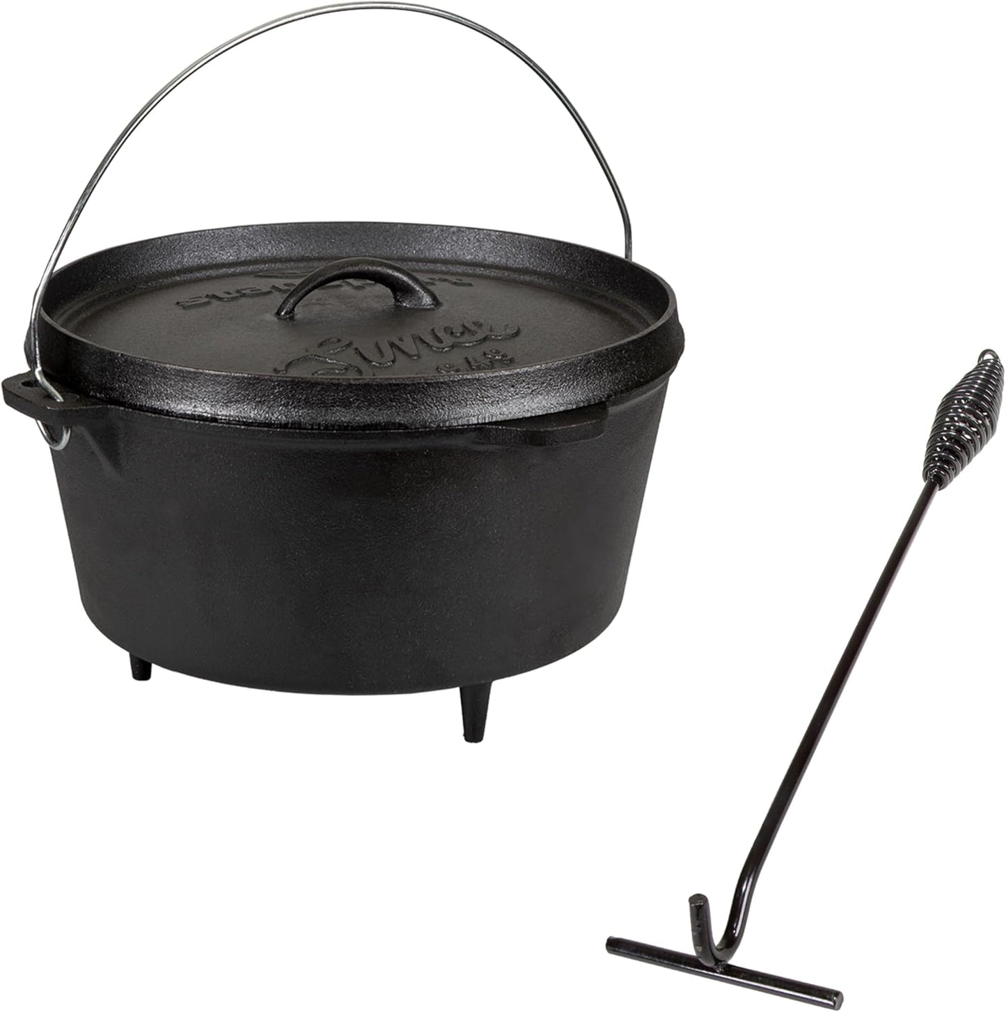 Stansport Pre-Seasoned Cast Iron Dutch Oven for Outdoor Cooking