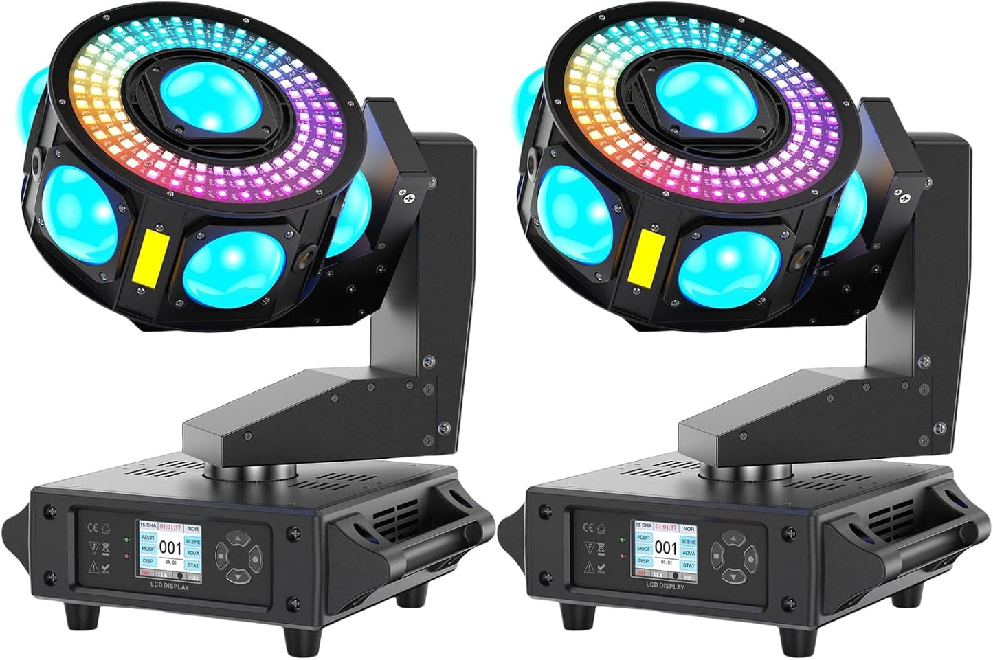 2 Pack 160W 3-Axis Moving Head Lights for Stunning Events