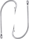 Saltwater Long Shank Fishing Hooks 60pcs - Extra Strong Stainless 420