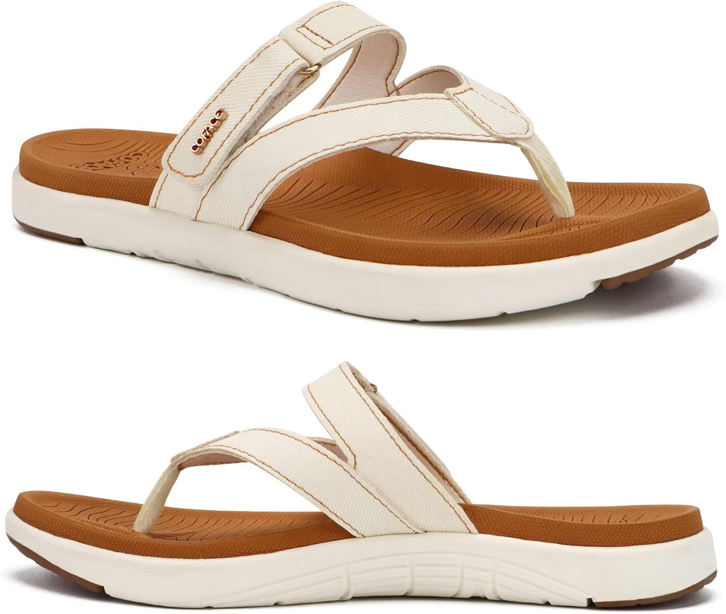 COFACE Womens Fashion Orthotic Flip Flops for Comfort and Style