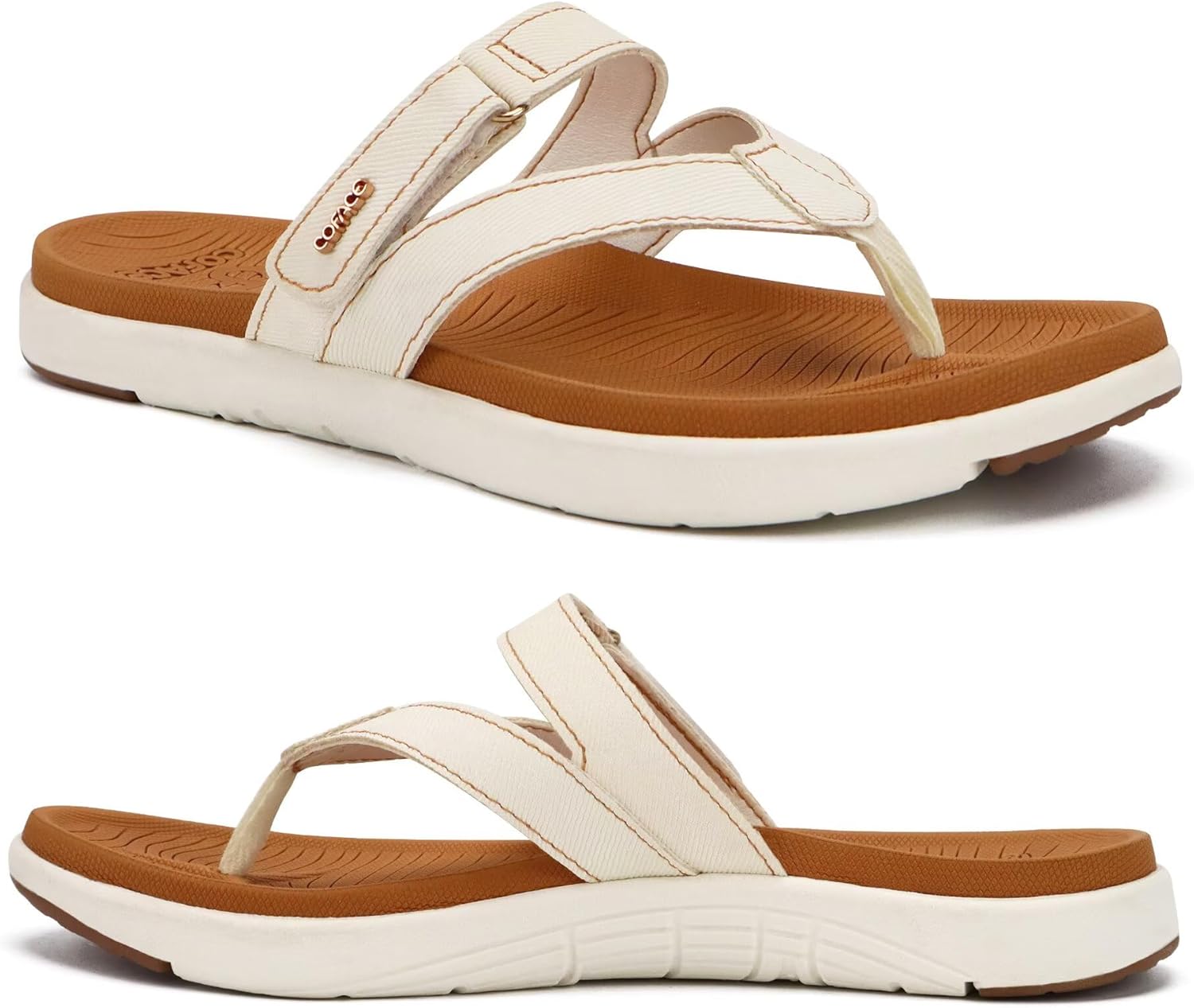 COFACE Womens Fashion Orthotic Flip Flops for Comfort and Style