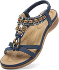Womens Arch Support Bohemian Flip Flops Sandals - Comfortable Walking