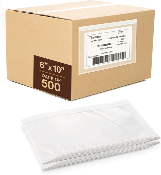 6x10 Shipping Label Sleeves with Strong Adhesive for Secure Use
