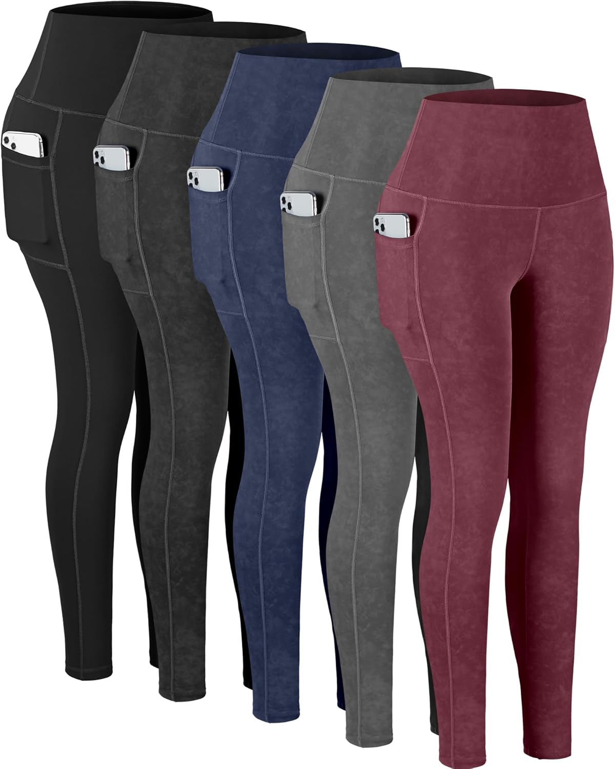High Waisted Tummy Control Leggings with Pockets for Women