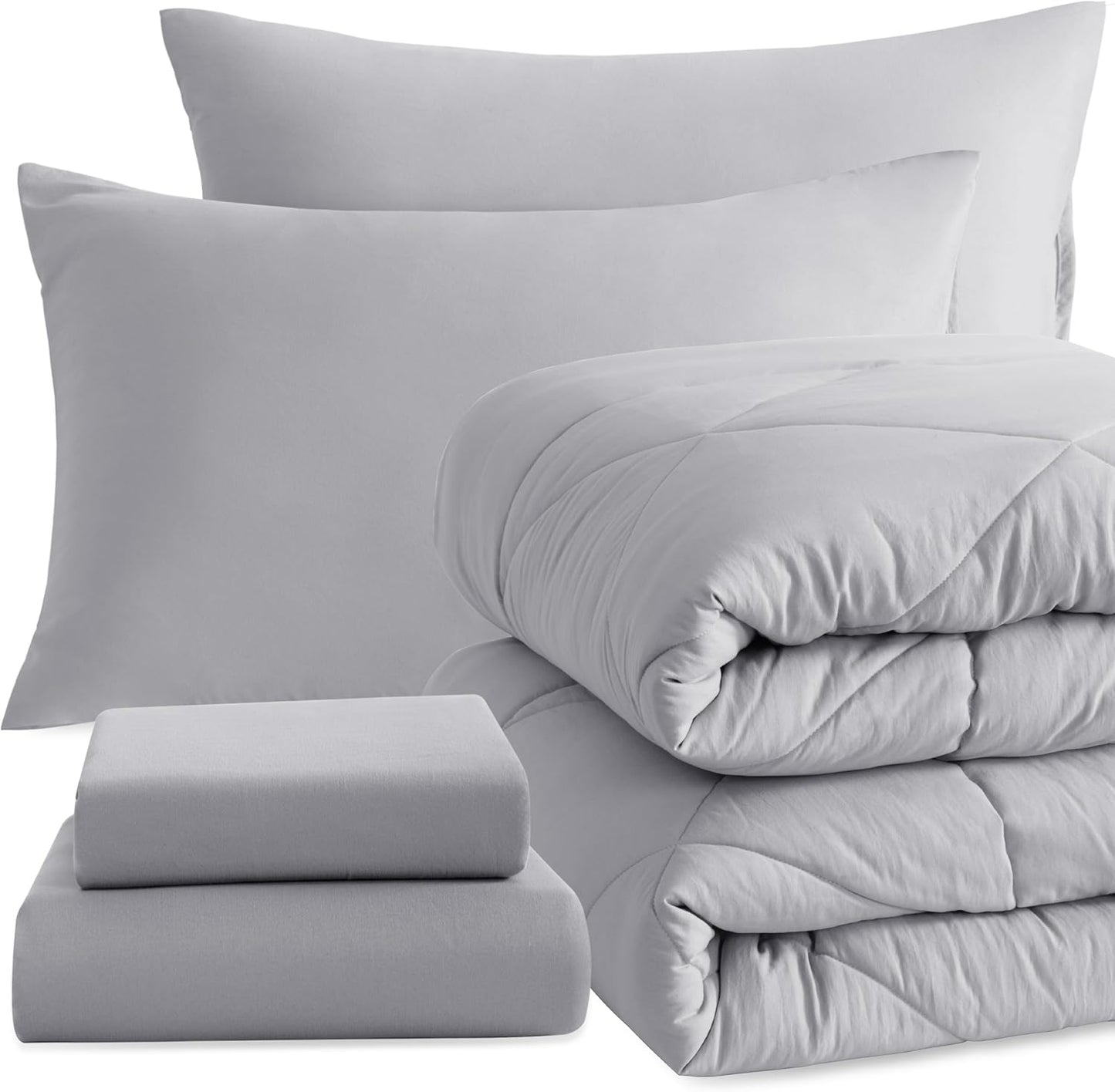 NTBAY Twin Comforter Set with Sheets for Cozy All-Season Use