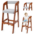 Wooden High Chair for Toddlers - Adjustable Dining and Study Seat