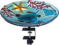 Deck Mounted Bird Bath for Outside Sea Turtle Glass - Deck Railing