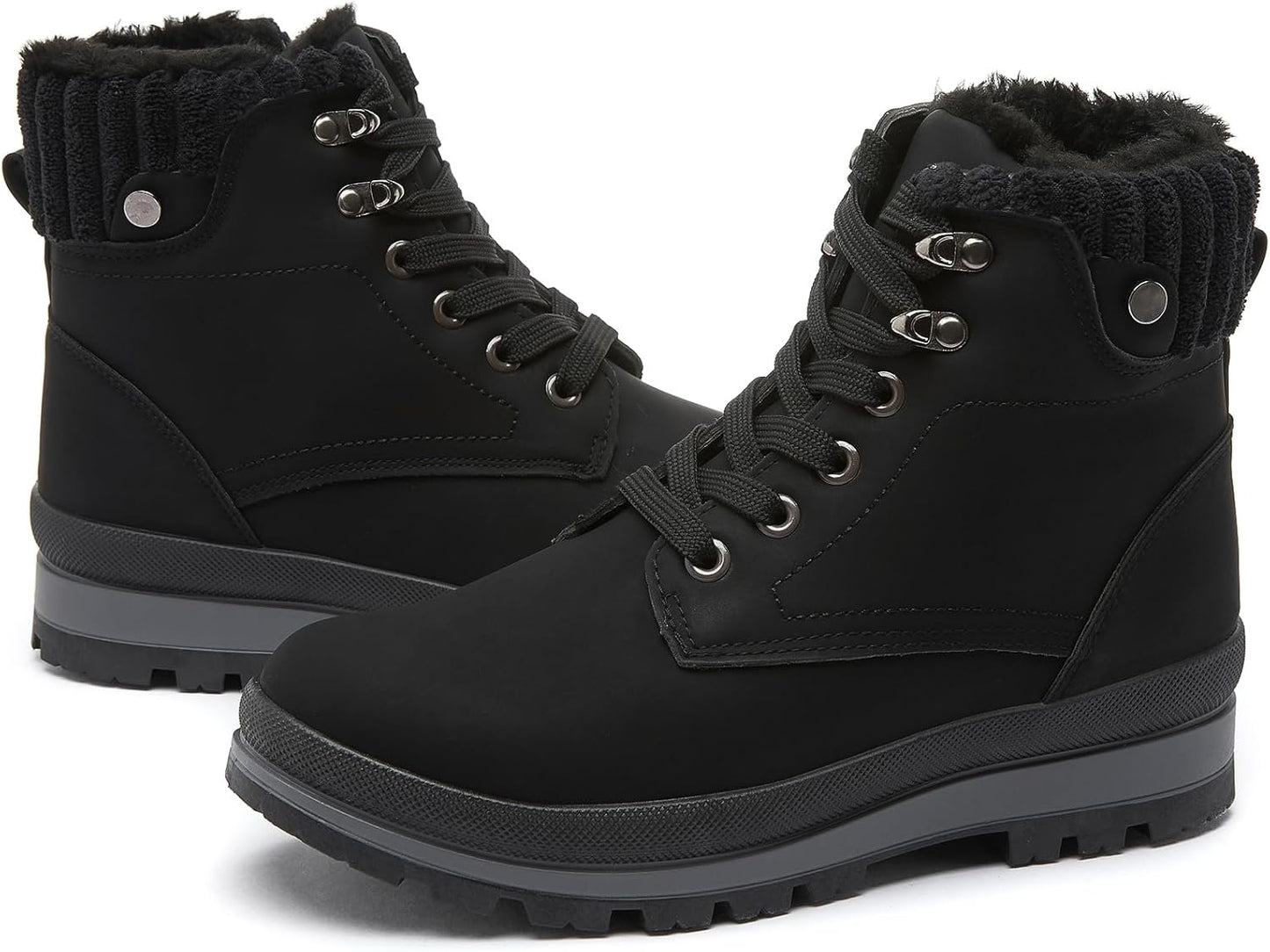 Waterproof Women's Combat Boots with Platform and Zipper Design