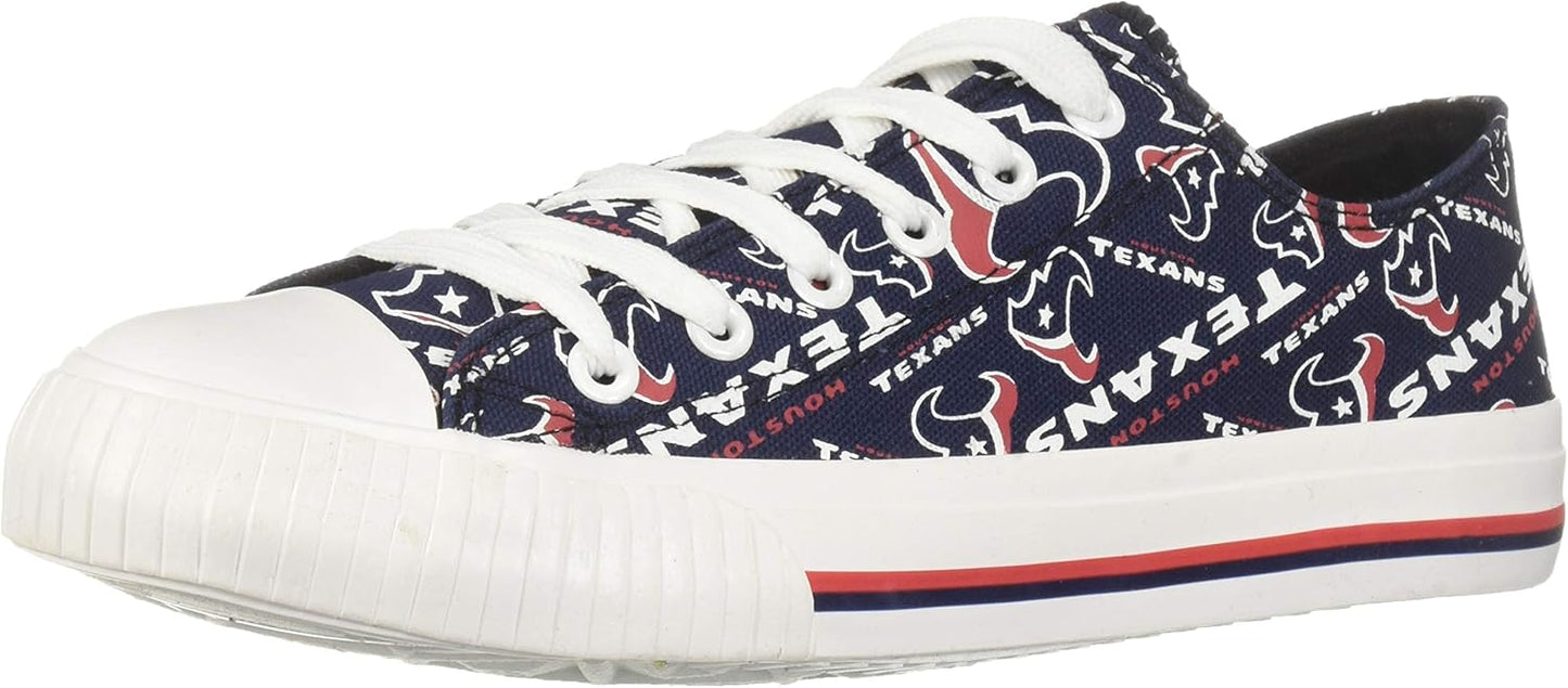 FOCO Women's NFL Team Logo Glitter Low Top Canvas Sneakers