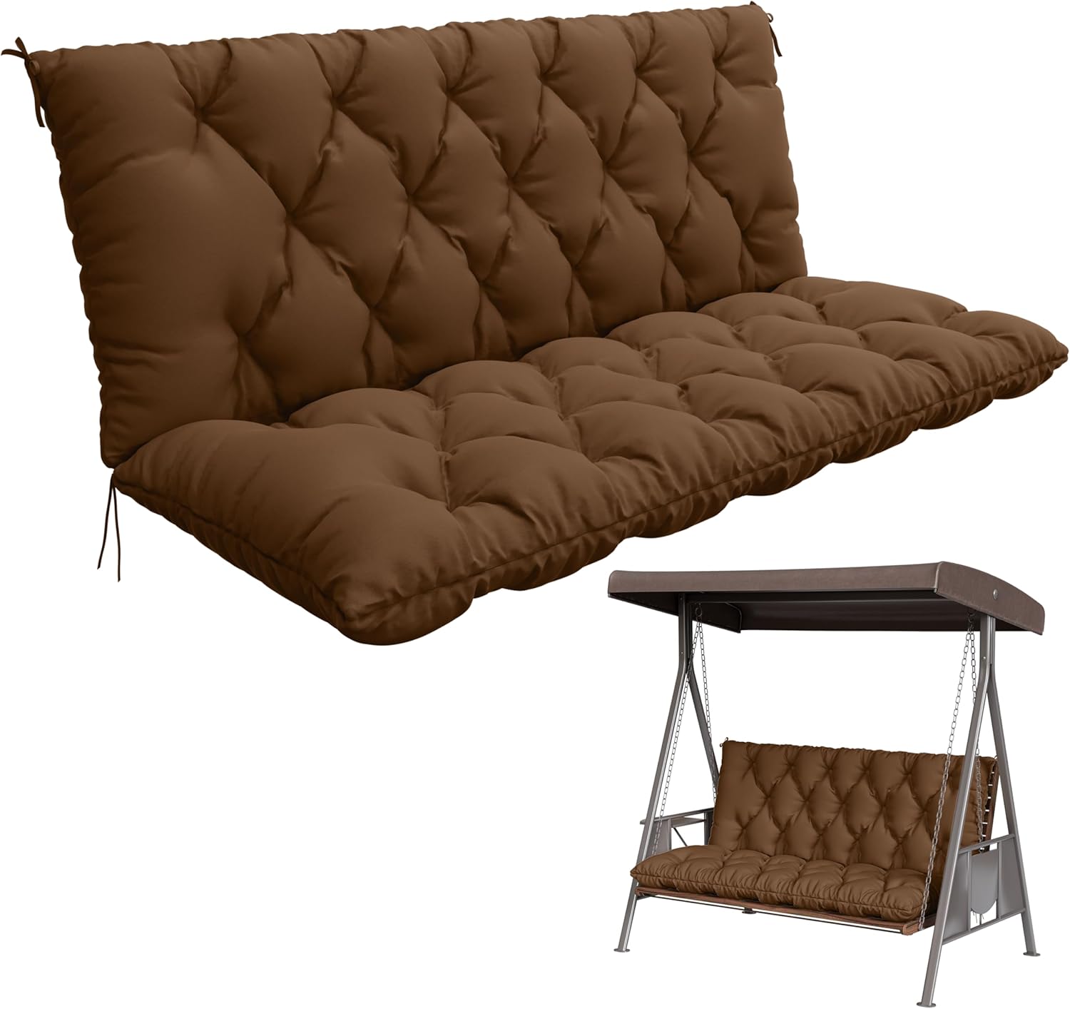 Porch Swing Cushion with Backrest for Outdoor Comfort and Style