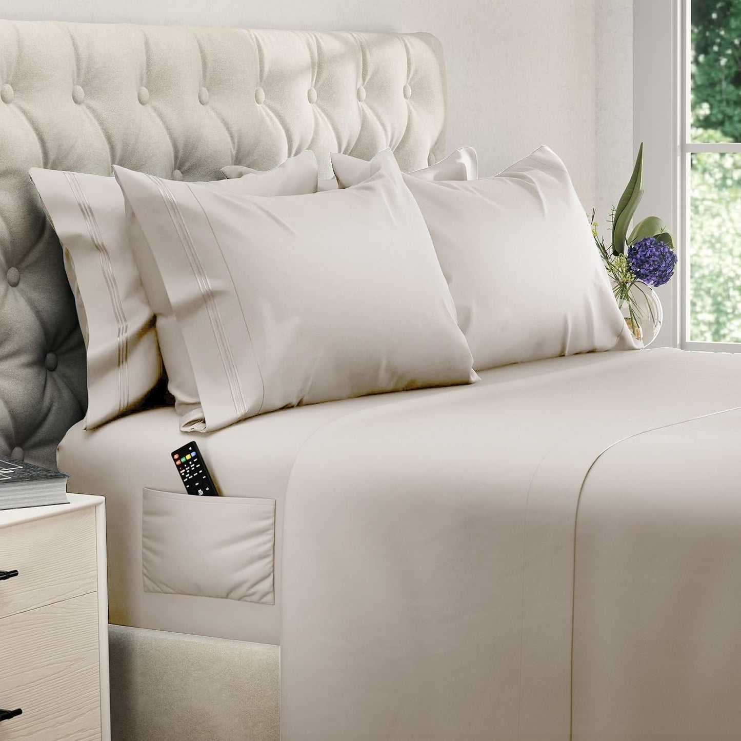 DREAMCARE King Size Sheets Set with Extra Deep Pockets and Luxury