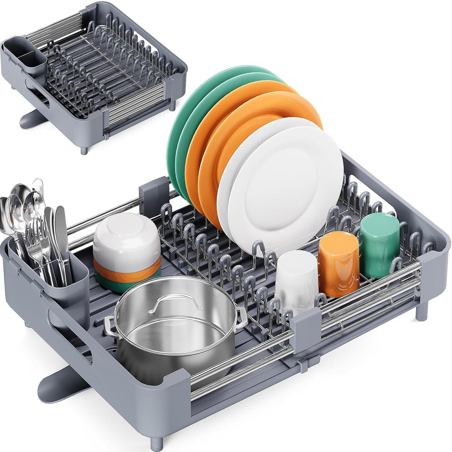 Expandable Dish Drying Rack for Kitchen Counter, Space Saving