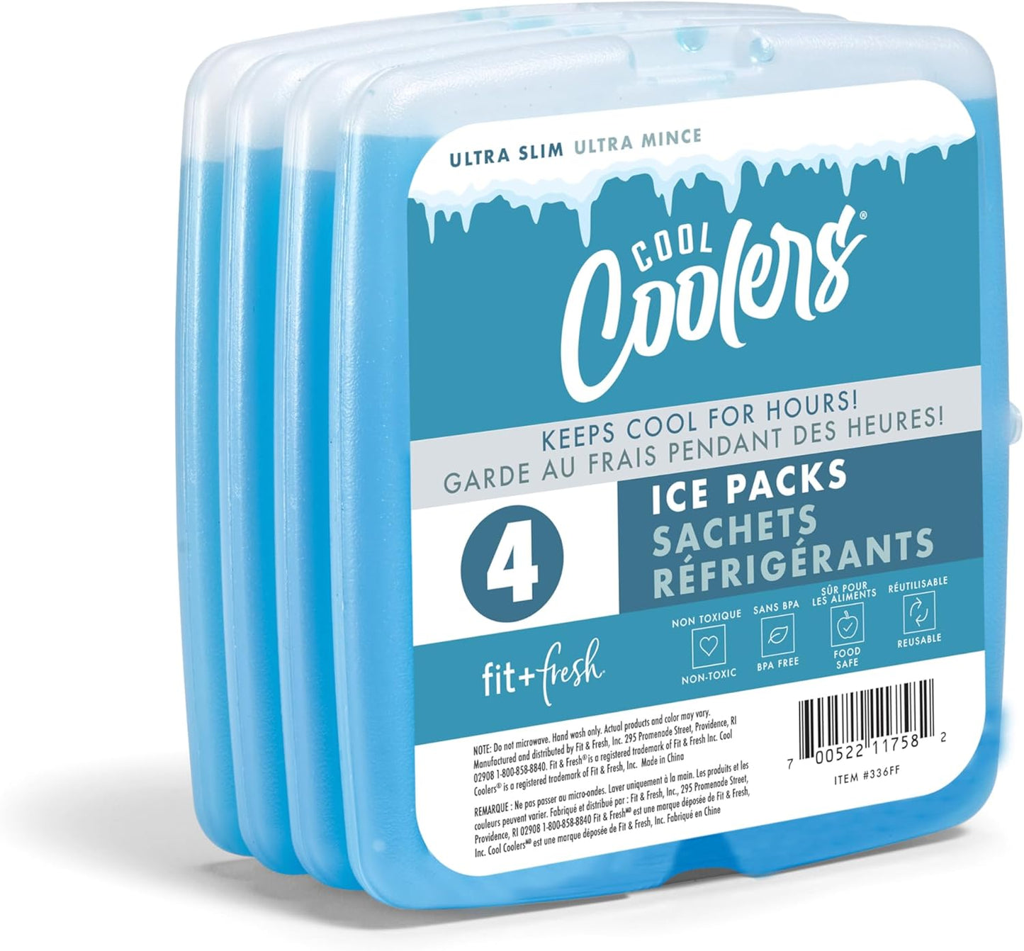 Fit & Fresh Slim Ice Packs - Quick Freeze Power!