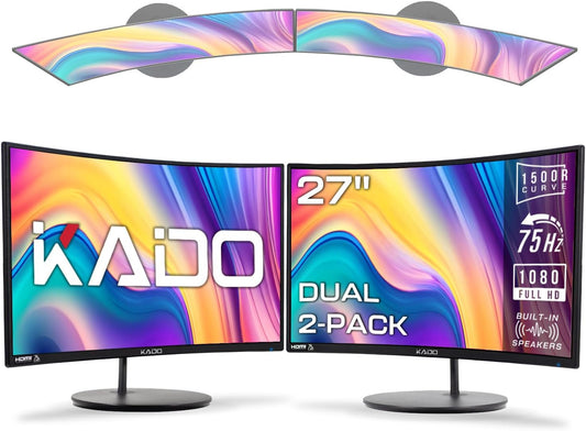 Immerse in Dual Screen Bliss with Kado 27 Curved Monitors