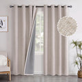 Linen Textured 100% Blackout Curtains 52 x 90 in Beige - Room