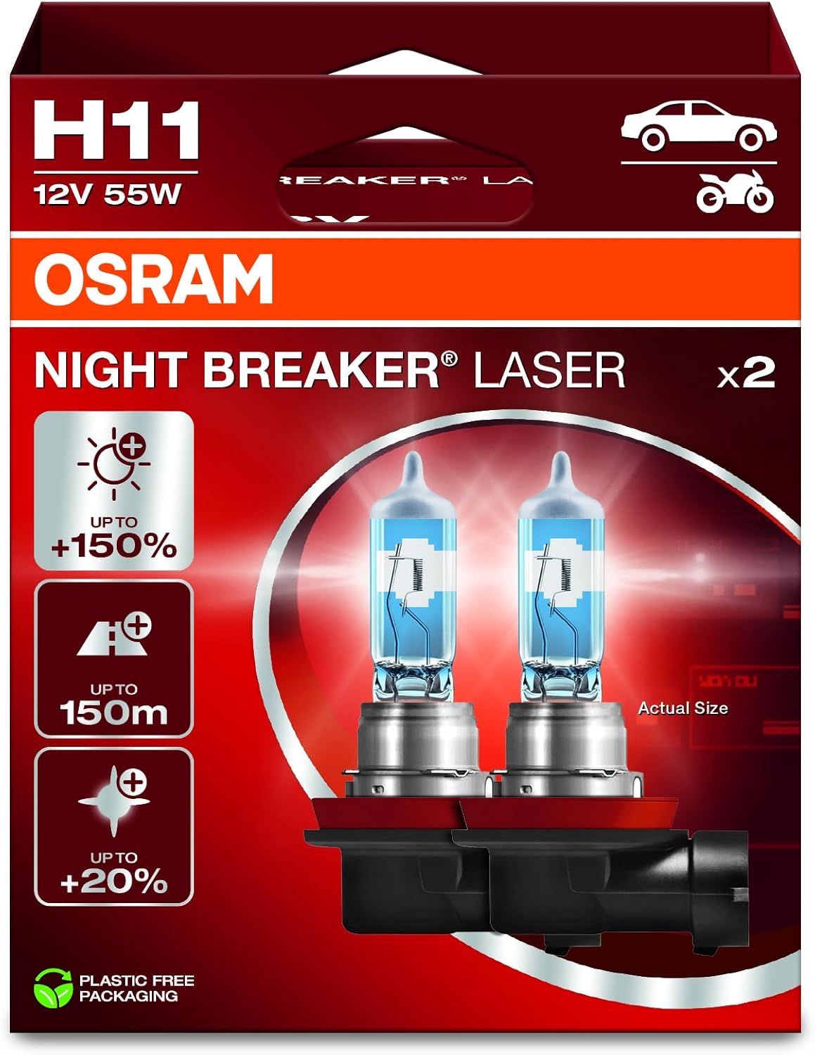 OSRAM NIGHT BREAKER LASER H11 Headlight Lamp for Superior Visibility
