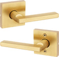 Kwikset Halifax Interior Passage Door Handle Lever - Satin Brass