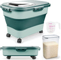 Rice Storage Containers Collapsible 20 to 30Lbs - Airtight Dispenser