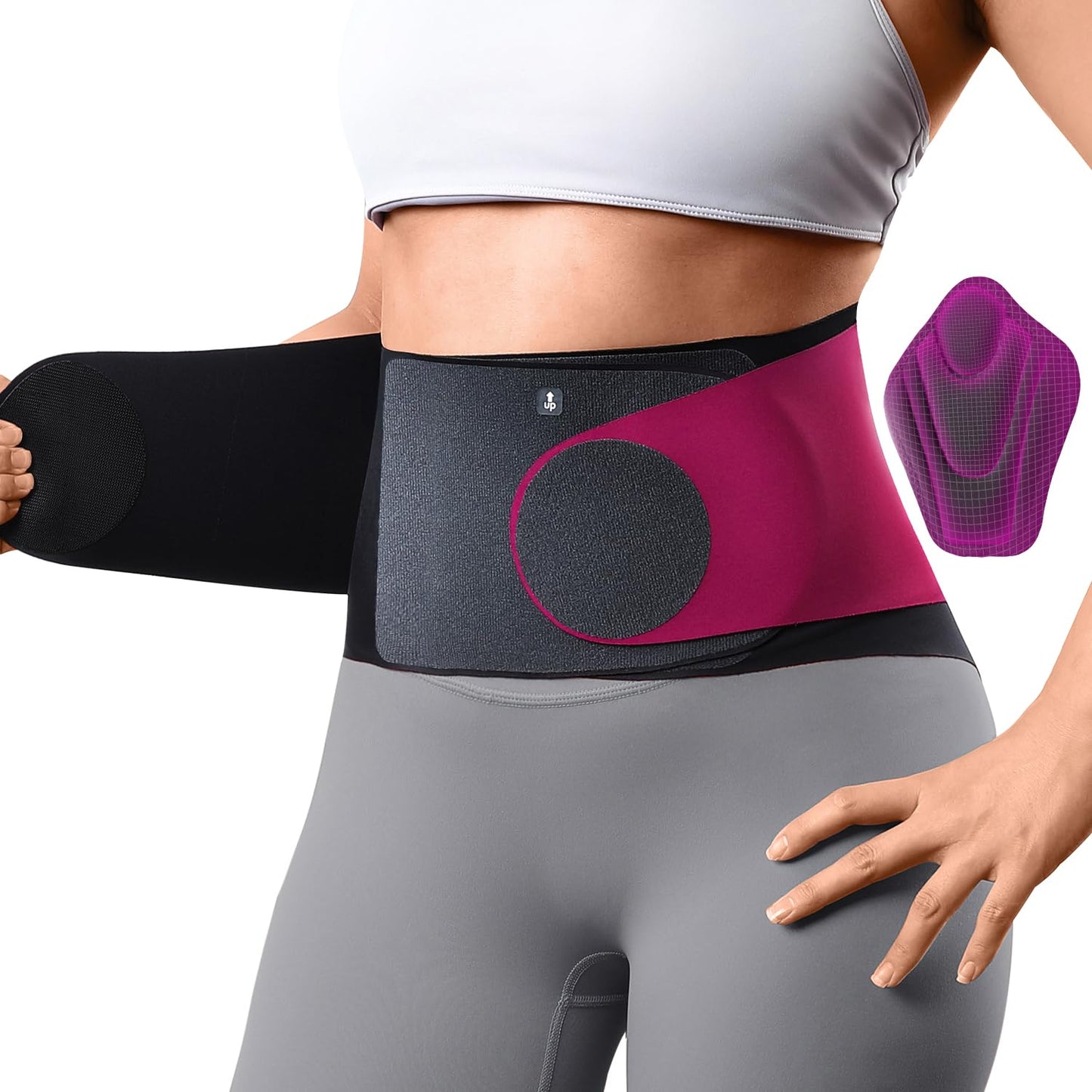 Ultra Thin Back Brace for Lower Back Pain Relief and Support